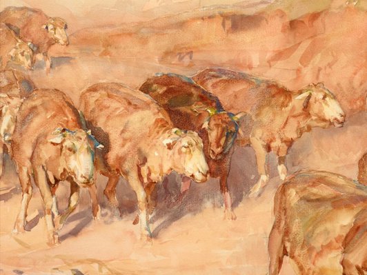 Alternate image of Drought sheep by Hans Heysen