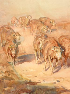 Alternate image of Drought sheep by Hans Heysen
