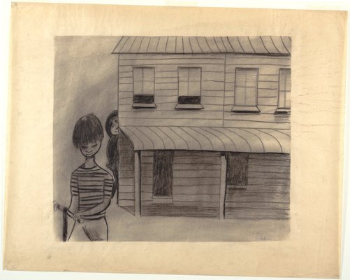 Alternate image of (Children playing by terrace houses) by Charles Blackman