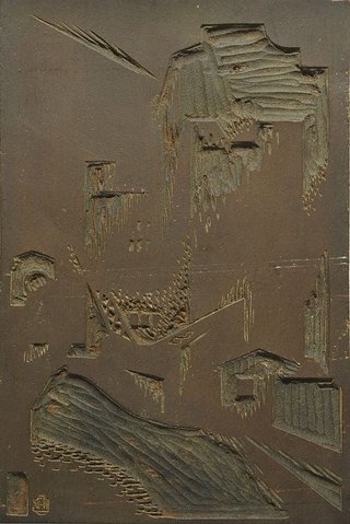 AGNSW collection Dorrit Black Block for 'Nocturne, Wynyard Square' 1932