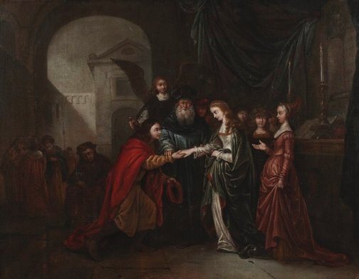 An image of Marriage of Tobit and Sarah by Gerrit de Wet