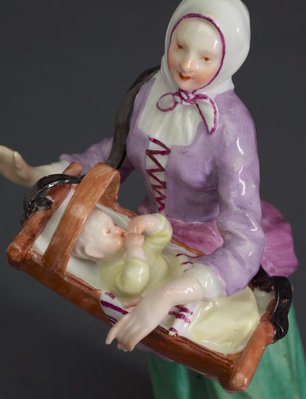 Alternate image of Savoyard woman with cradle, model by Meissen