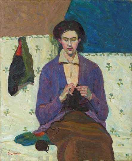 AGNSW collection Grace Cossington Smith The sock knitter 1915