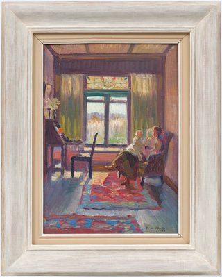Alternate image of (Interior with mother and child, Exeter, NSW) by Roy de Maistre