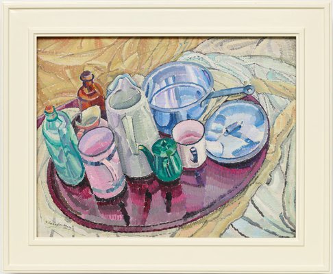Alternate image of Things on an iron tray on the floor by Grace Cossington Smith