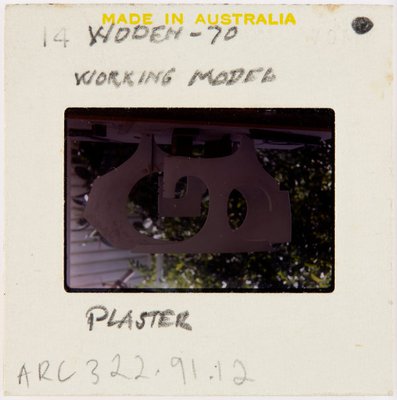 Alternate image of Plaster working model for Woden sculpture by Margel Hinder in the garden by Unknown