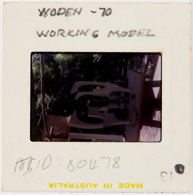 Alternate image of Working model for Woden sculpture by Margel Hinder in the garden by Unknown