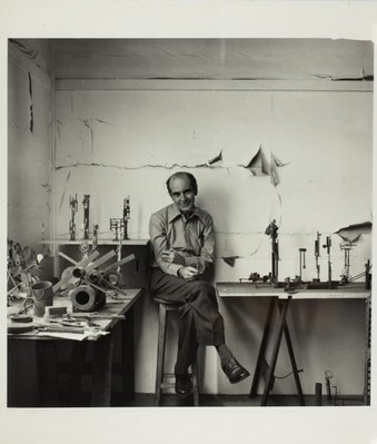 Alternate image of Portrait of Robert Klippel in his studio by Peter Adams