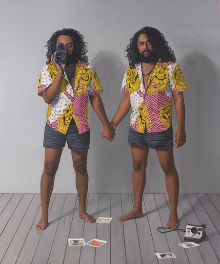 AGNSW prizes Jonathan Dalton Ramesh and the artist Ramesh, from Archibald Prize 2021