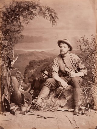 **JW Lindt** *No 37 Bushman and an Aboriginal man* 1873, albumen photograph, Grafton Regional Gallery Collection, Grafton, gift of Sam and Janet Cullen and family 2004